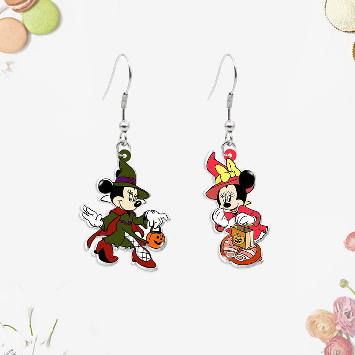 Wholesale  party creative earrings cute asymmetrical acrylic heat shrinkable earrings