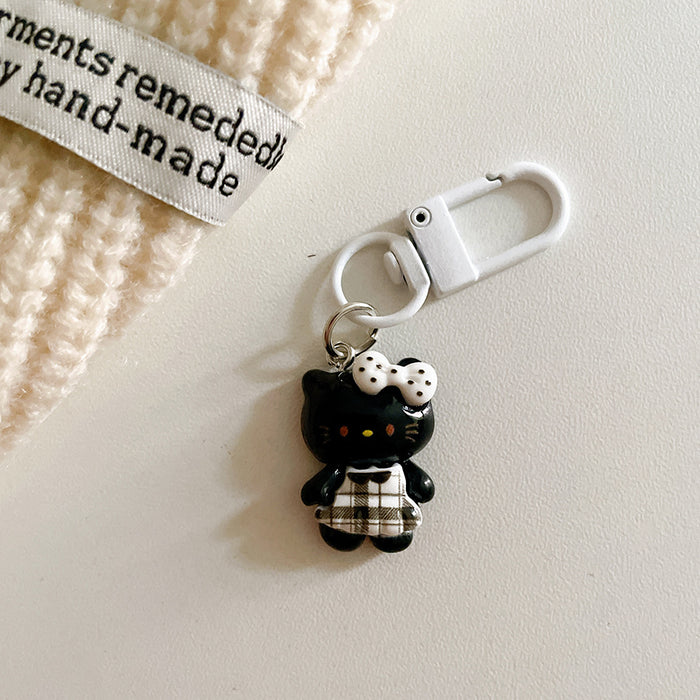 Wholesale Cute plaid skirt keychain pendant cartoon backpack hanging accessory with accessories