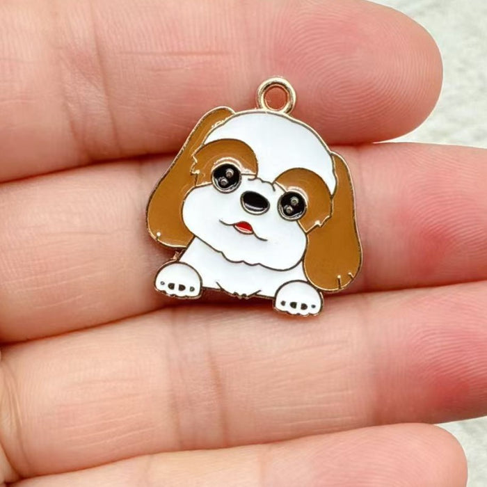 Wholesale 10pcs Cute Cartoon Dog DIY Accessories,  Charms,  Headwear,  Necklace,  Earrings Pendant