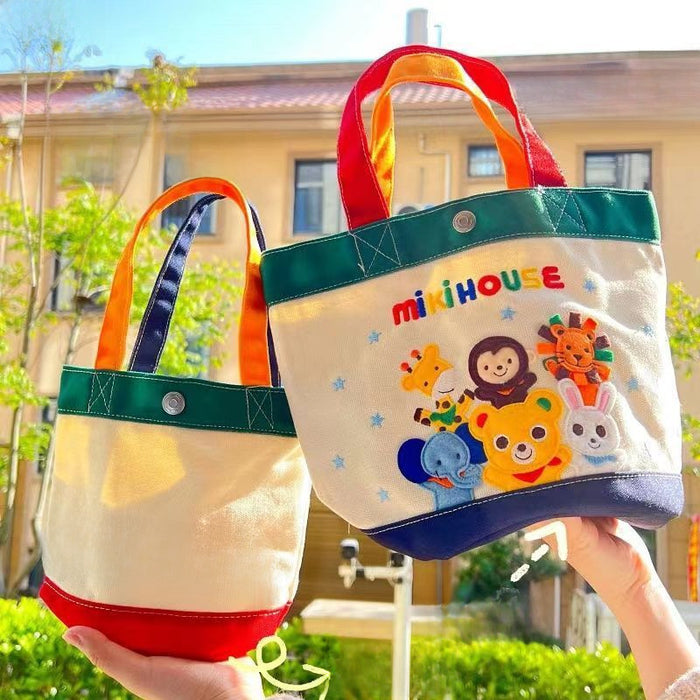 Wholesale canvas bag cartoon letter handbag mummy bag slip baby bag embroidered mother and baby bag