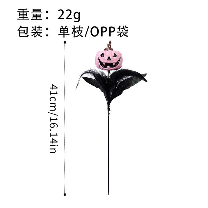 Wholesale  Decorations Creative Feather Pumpkin Skull Pruning Flower bouquet Home Party Flower Branch