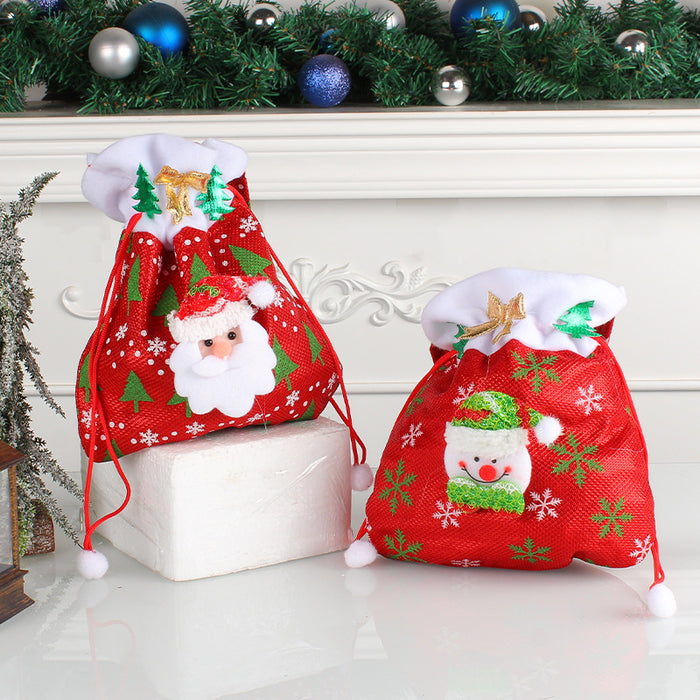 Wholesale Christmas Gift Bag Creative Wedding Decal Handbag Candy Bag Christmas Fabric Red Handbag Gift Bag