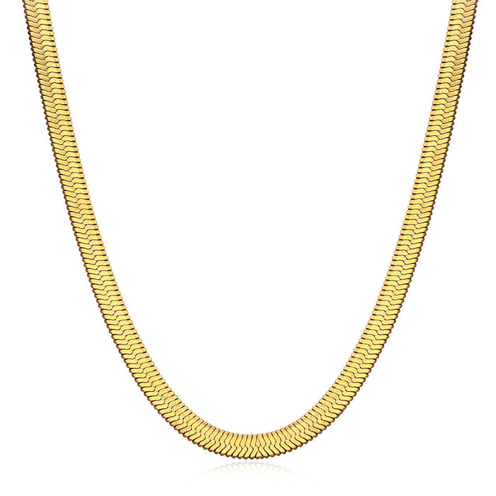 Wholesale 18K Gold Plated Stainless Steel Snake Bone Chain Necklace JDC-NE-JD409