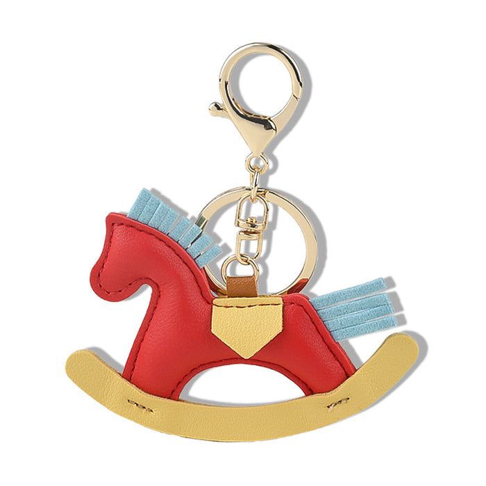 Wholesale pony pendant cartoon horse leather pendant handmade leather bag pendant