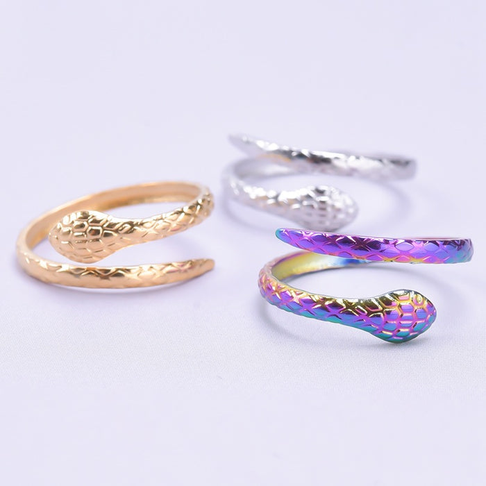 Wholesale Steel titanium gold ring with adjustable tail ring opening