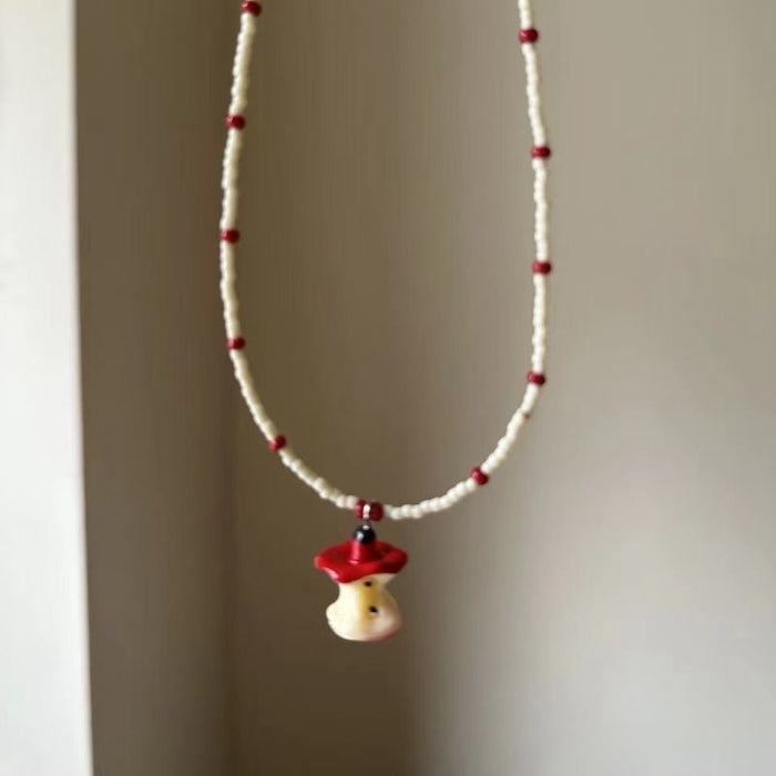 Wholesale  beaded  apple nuclear necklace  clavicle chain all-match niche  necklace