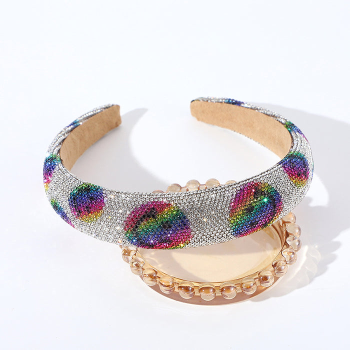 Wholesale Retro shiny starry rhinestone headband light luxury all-match smiley face hair accessories