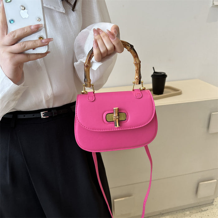 Wholesale Retro bamboo saddle bag, one shoulder crossbody handbag, fashionable, casual, and simple