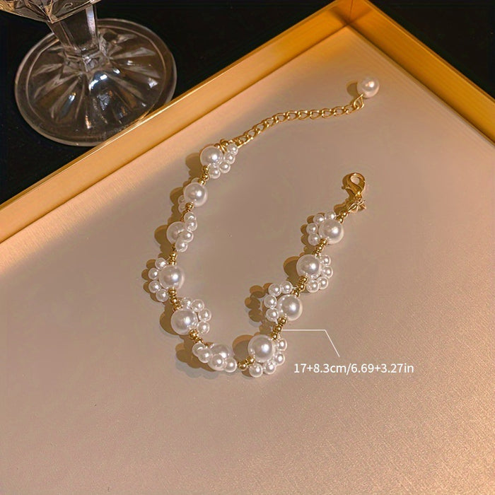 Wholesale Sweet Delicate Imitation Pearl Cat's Paw Bracelet JDC-BT-DX003