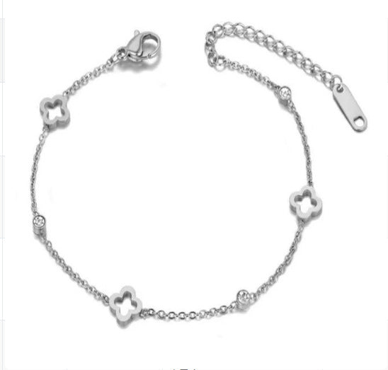 Wholesale Titanium Steel White Shell Flower Bracelet JDC-BT-ShangShangqian001