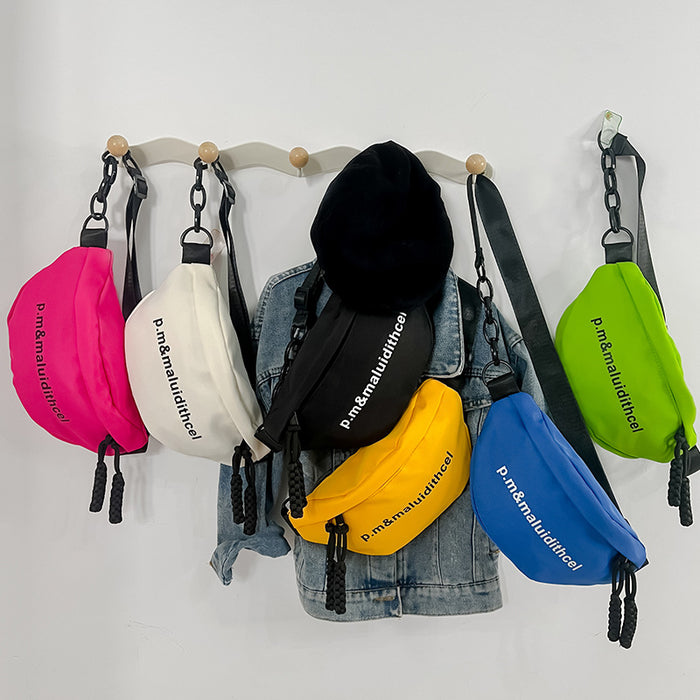 Wholesale Children's bag, high-end nylon chest bag, letter lightweight crossbody bag, outdoor sports coin purse