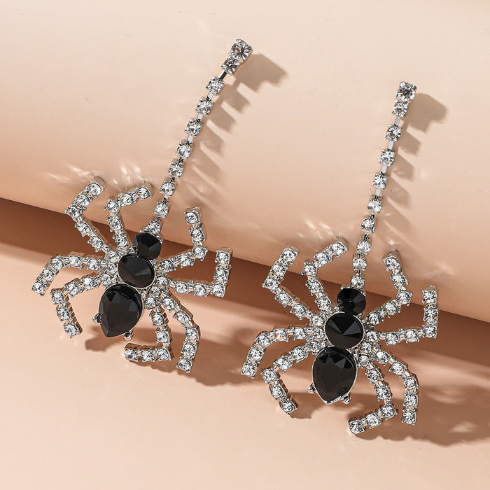 Wholesale Halloween Rhinestone Spider Earrings JDC-ES-JunJie011