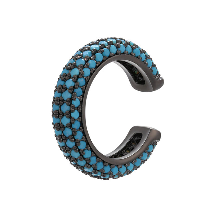 Wholesale Gold Plated Copper Ear Cuff with Colored Zircon Simple Style Fashion Accessory MOQ≥2