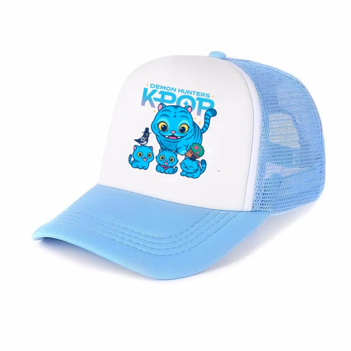 Wholesale KPOP Adjustable Casual Cartoon Print Mesh Baseball Cap