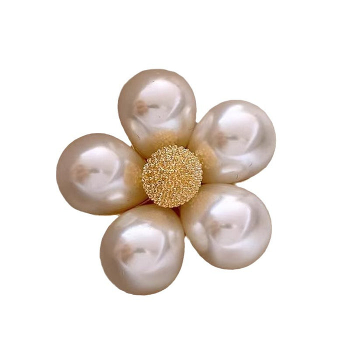 Wholesale Silver Needle Flower Pearl Earrings, Light Luxury, High Luxury, Unique Earrings