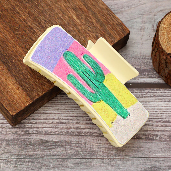 Wholesale Cross-border Western Wind Cactus English Letter Leather Hairpin Amazon AliExpress