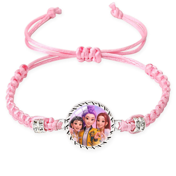 Wholesale KPOP cartoon pattern multi-color braided bracelet for couples and best friends
