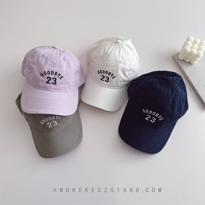 Wholesale High end children's soft top duckbill hat street photography embroidered sun hat outdoor