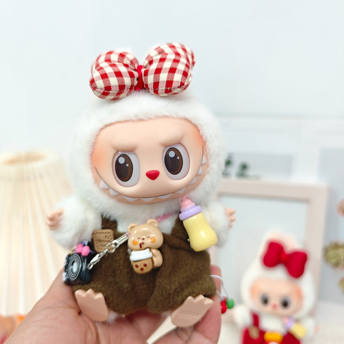 Wholesale Sitting 15cm Party Clothes Mini Doll Clothes Sweet Pink Strap Pants