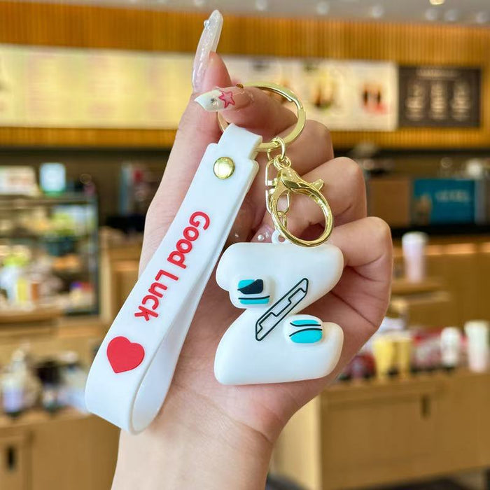 Wholesale Creative letter keychain, keychain, backpack pendant