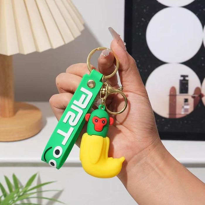 Wholesale Cute PVC cartoon hot-selling shark and stick figure keychains