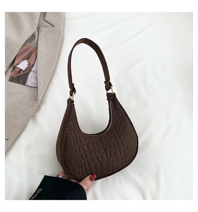 Wholesale Elegant ladies' bag, new stone patterned armpit bag, casual one shoulder handbag