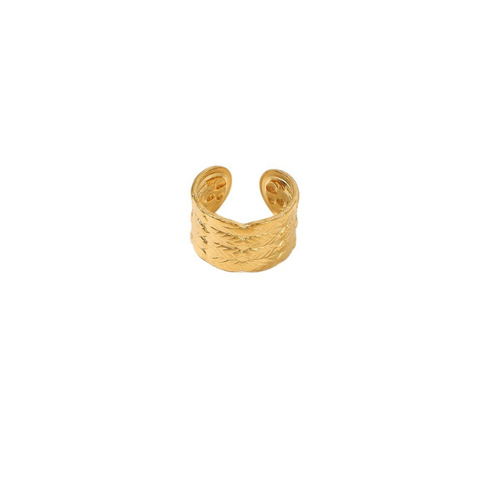 Wholesale 2pcs Luxury multi-layered   sophisticated  minimalist gold open-toe stainless steel ring