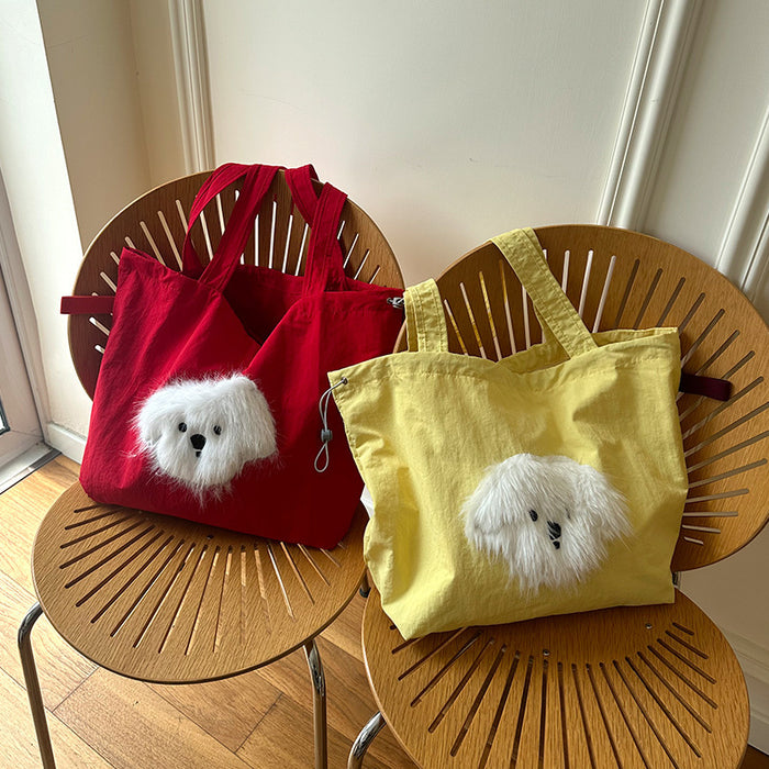 Wholesale Printed drawstring shoulder bag, large capacity handheld canvas, simple and fashionable