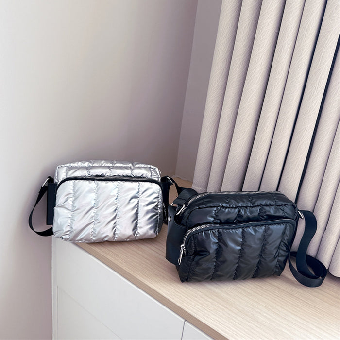 Wholesale Children's bag new cotton filled down small square bag handsome sports style large capacity crossbody bag