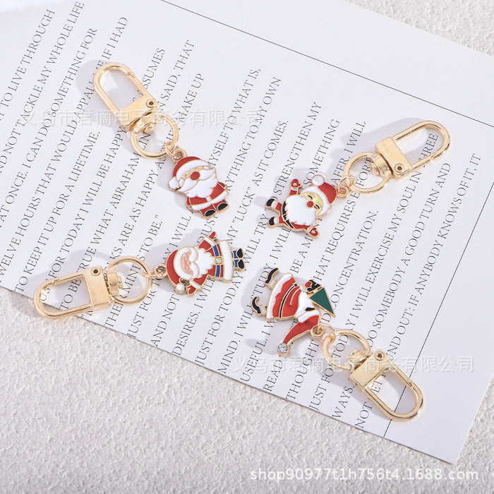 Wholesale Christmas Keychain Cute Creative Santa Claus Bag Accessories Alloy