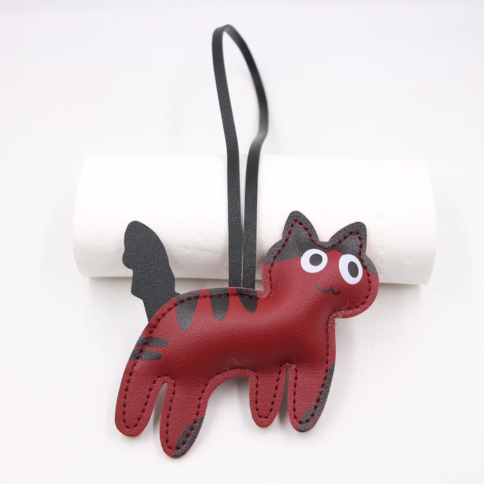 Wholesale Candy Cow Kitten Leather Backpack Pendant Kitten Hanging Clothing Jewelry