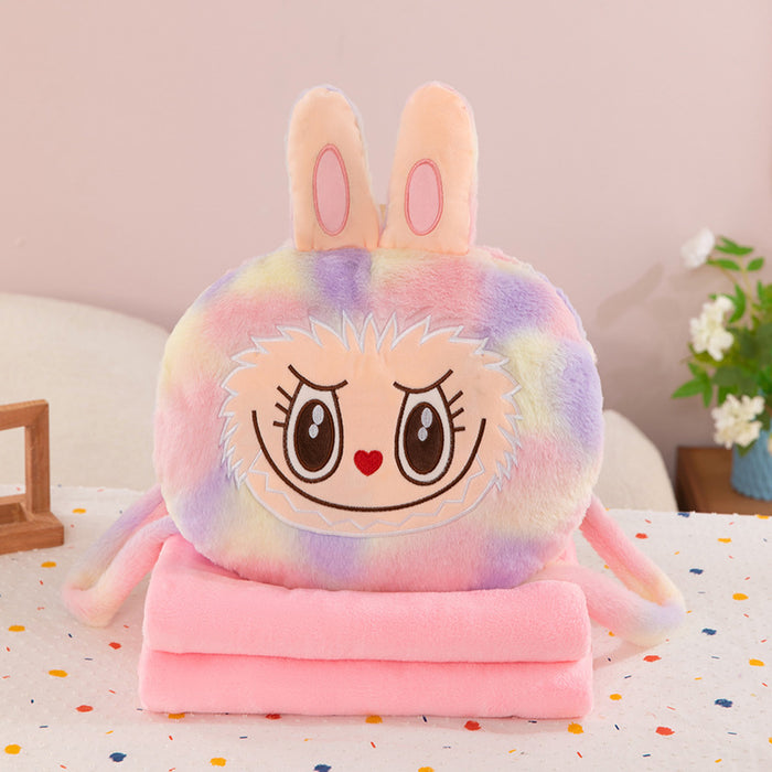 Wholesale Cute Cartoon Colorful Pillow Quilt Hand Warm Three-in-One Air Conditioning Blanket Doll Birthday Gift Doll