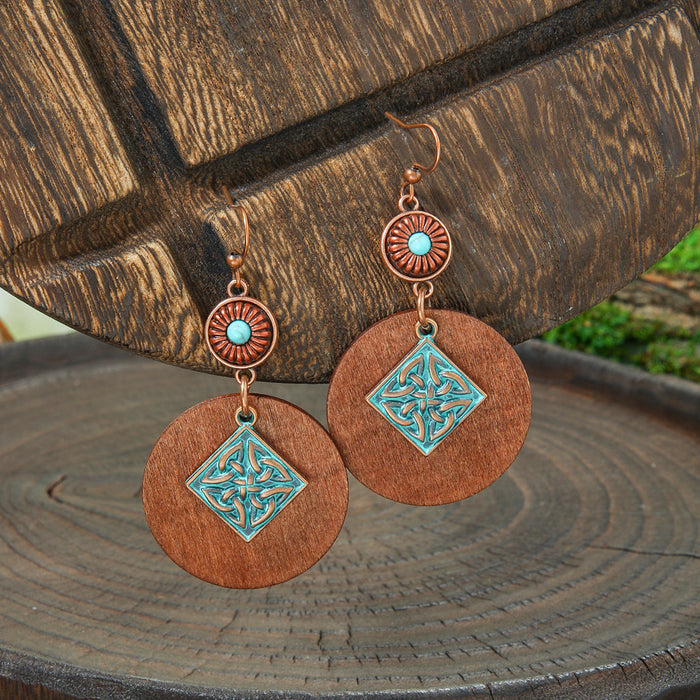 Wholesale 2pcs Vintage Bohemian Hand-made Tassel Earrings