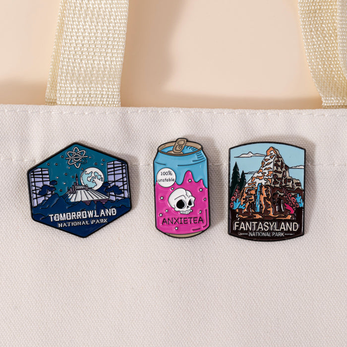 Wholesale Cartoon brooch outdoor park camping alloy badge personalized clothing accessories badge