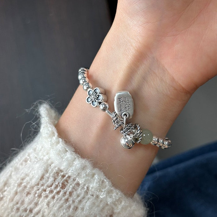 Wholesale Pure silver bracelet, bead, niche temperament, versatile accessory