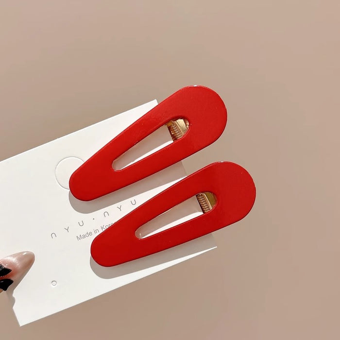 Wholesale  Red Hairpin Women's Traceless One-word Duckbill Clip Front Fringe Clip Side Broken Hair Hairpin Headwear