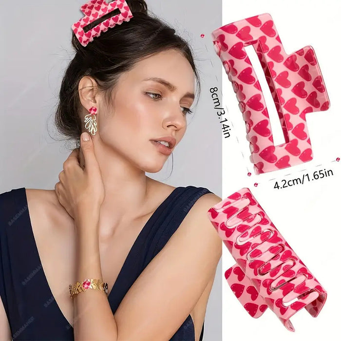 Wholesale Love Heart Acrylic Hair Clip – Sweet Ponytail Gripper MOQ≥2