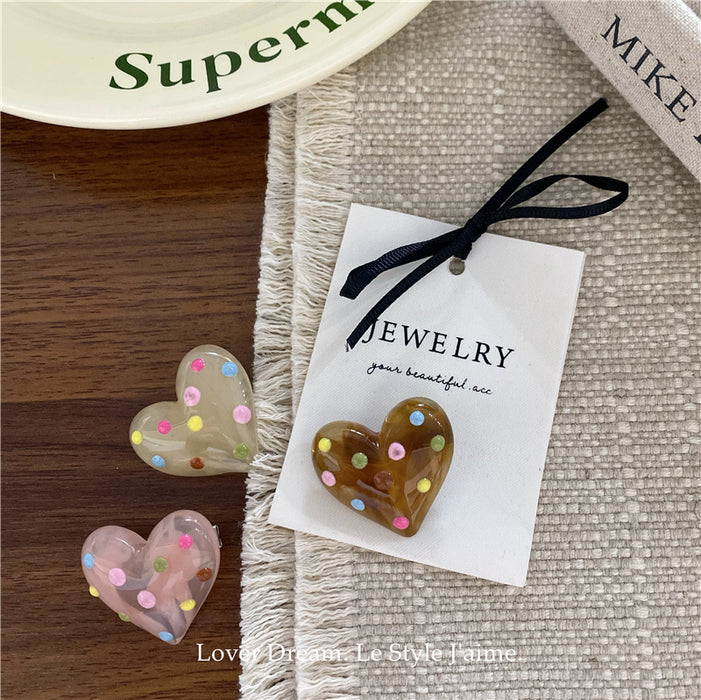 Wholesale Colorful polka dot love bow hair clip, cute bangs clip hair accessory