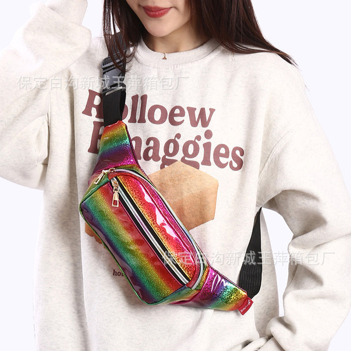 Wholesale Laser Bright Face Waist Bag Mobile Phone Storage Fashion Crossbody Chest Bag Running Casual Outdoor Sports Bag