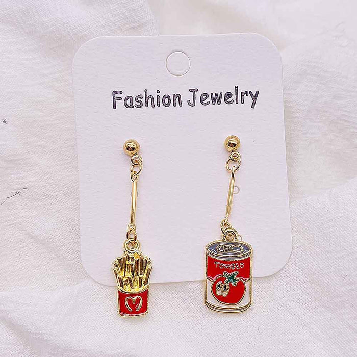 Wholesale Cartoon Beverage Alloy Oil Drop Earrings JDC-ES-Susheng002