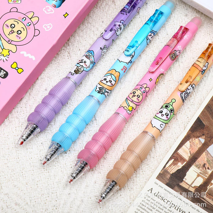 Wholesale 4pcs Erasable pen,  gel pen,  side-press brush pen,  cute cartoon,  student essential pen