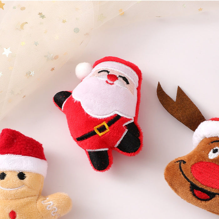 Wholesale Christmas Brooch Cute Plush Christmas Accessories Cartoon Pin Decorations Clothing Accessories