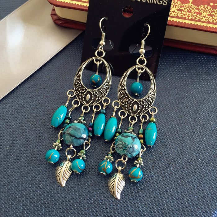 Wholesale Alloy Bohemian Retro Ethnic Style Earrings JDC-ES-Luox008