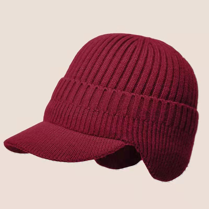 Wholesale Winter Knitted Hat For Men Women Warm Ear Protection Windproof Cycling Hat Fleece-lined Thickened Thermal Adult