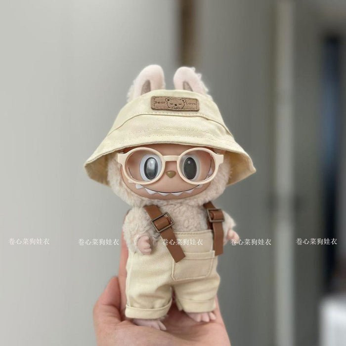 Wholesale Vinyl Doll overalls  hats clothes glasses
