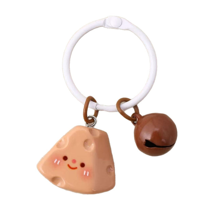 Wholesale Resin Cartoon Bunny Cheese Keychain Pendant Cute Backpack Charm For Students Birthday Gift