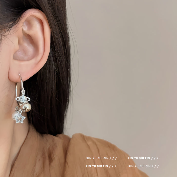 Wholesale Unique tassel earrings with a niche design circle, high-end and versatile earrings