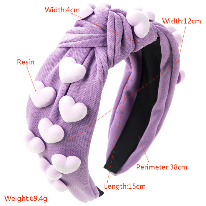 Wholesale Valentine' s Day heart-shaped decorative wide headband