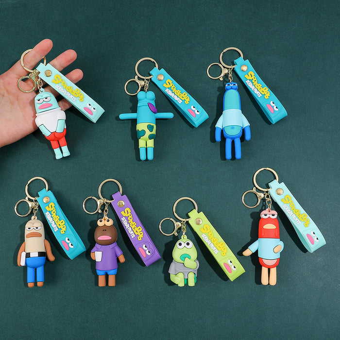 Wholesale Silicone Cartoon Fish Keychain Cute Bag Charm Car Key Accessory Gift MOQ≥3