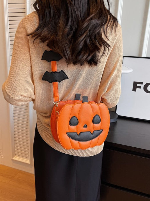 Wholesale Chic Pumpkin Shape Crossbody Bag PU Leather Small Shoulder Bag for Party
